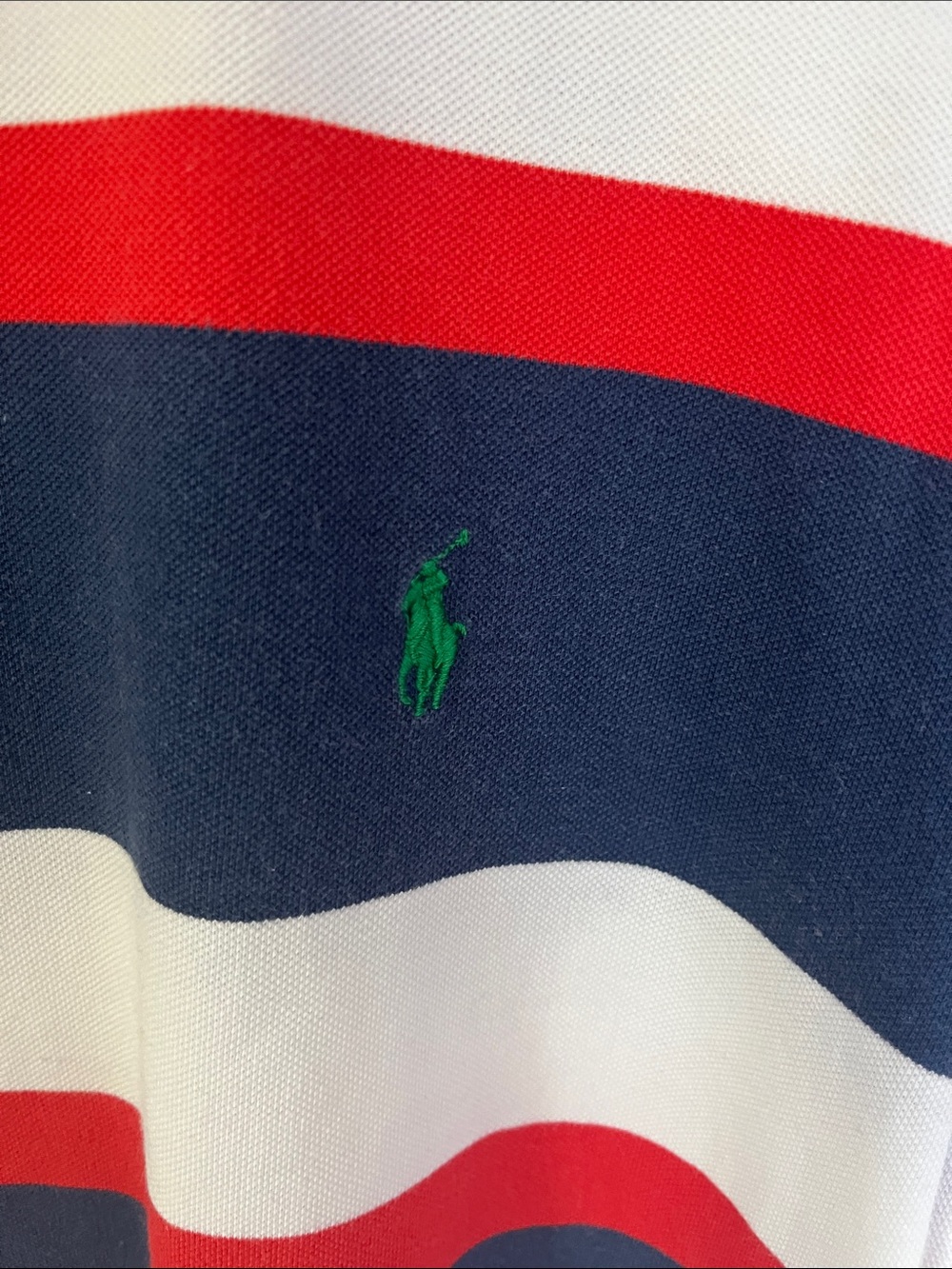 Polo Ralph Lauren Classic Fit Rugby Stripe Polo Shirt XL Red White Blue Cotton - Picture 4 of 7
